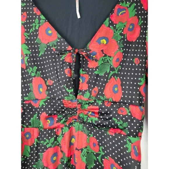 Free People Morning Light Poppy Mini Dress Size 12 - Picture 8 of 12